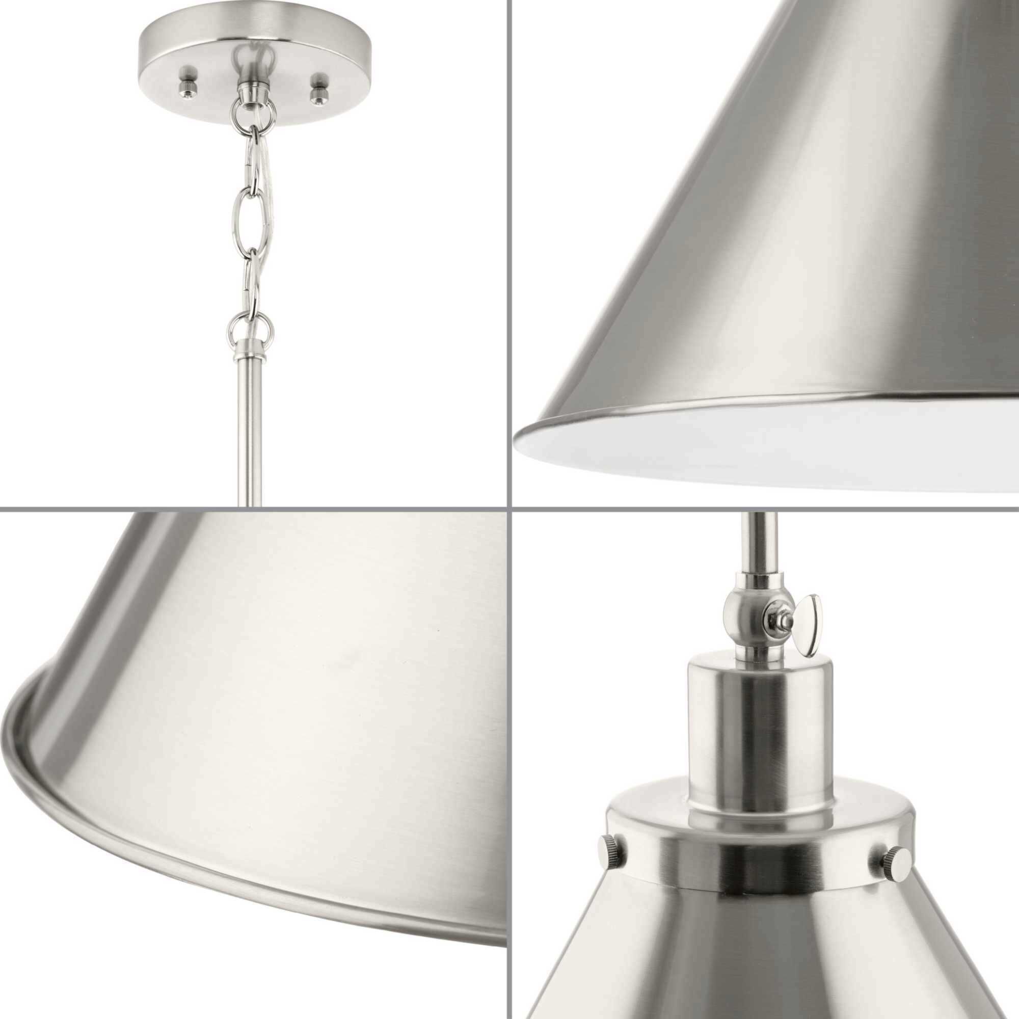 Hinton 1 Light 16 inch Brushed Nickel Pendant Ceiling Light