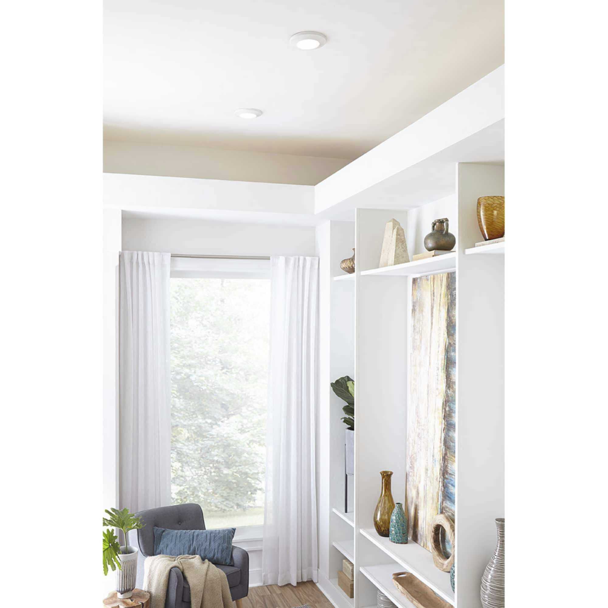 Emblem LED 7.25 inch Satin White Flush Mount Ceiling Light in Matte White, Progress LED