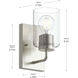 Merry 1 Light 5.75 inch Brushed Nickel Bath Vanity Wall Light