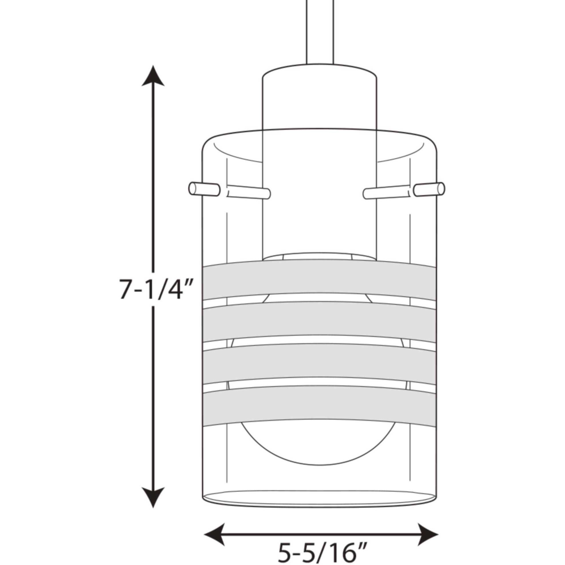 Glass Pendants 1 Light 5.31 inch Brushed Nickel Mini-Pendant Ceiling Light