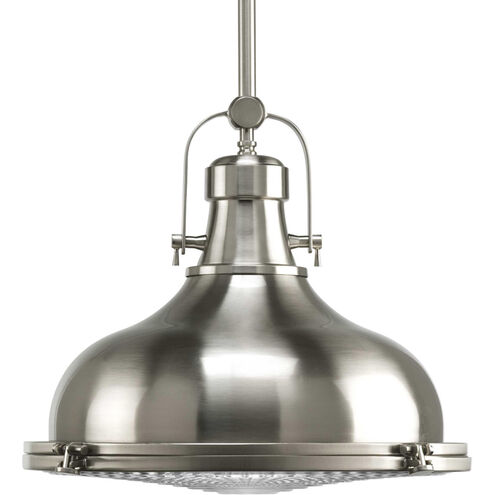 Fresnel Lens 1 Light Brushed Nickel Pendant Ceiling Light in Standard