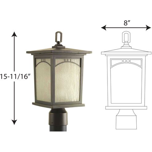 Residence 1 Light 16 inch Antique Bronze Outdoor Post Lantern