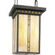 Arts and Crafts 3 Light 10 inch Weathered Bronze Hall & Foyer Ceiling Light