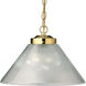 Metal Shade 1 Light 14 inch Polished Brass Pendant Ceiling Light