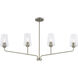 Celino Linear Chandelier Ceiling Light in Brushed Nickel