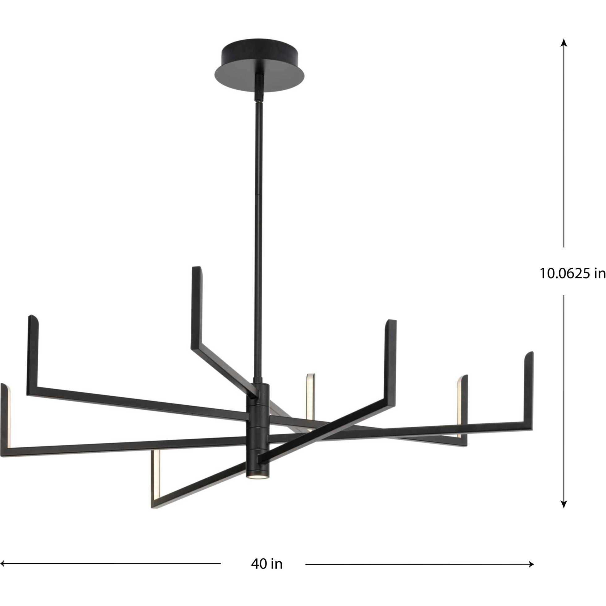 Pivot LED LED 40 inch Black Chandelier Ceiling Light, Progress LED