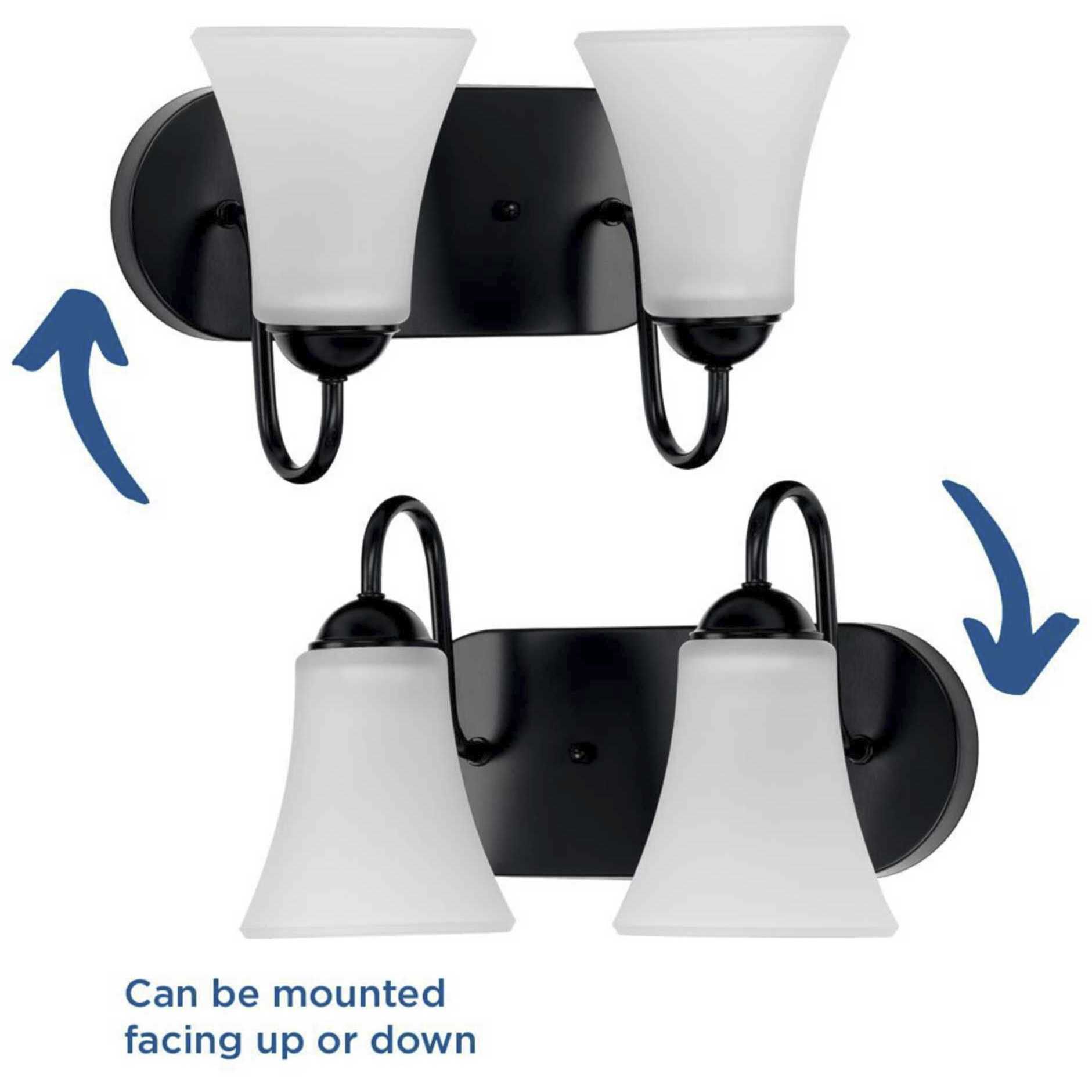 Classic 2 Light 13 inch Matte Black Bath Vanity Wall Light