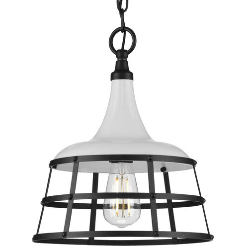 Bastille 1 Light White Pendant Ceiling Light