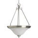 Alabaster Glass 3 Light 19 inch Brushed Nickel Hall & Foyer Ceiling Light