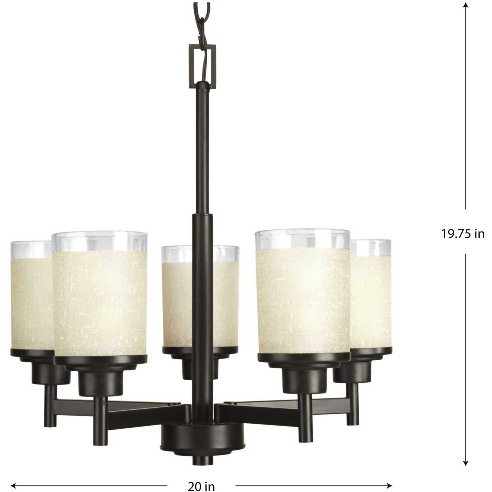 Alexa 5 Light 20 inch Antique Bronze Chandelier Ceiling Light