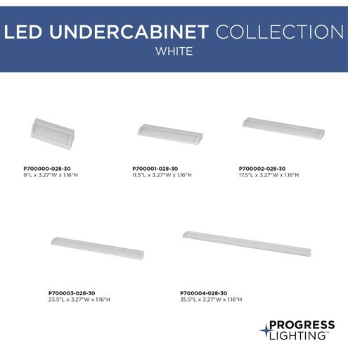 Hide-a-Lite V 120 LED 18 inch White LED Undercabinet Light, Progress LED