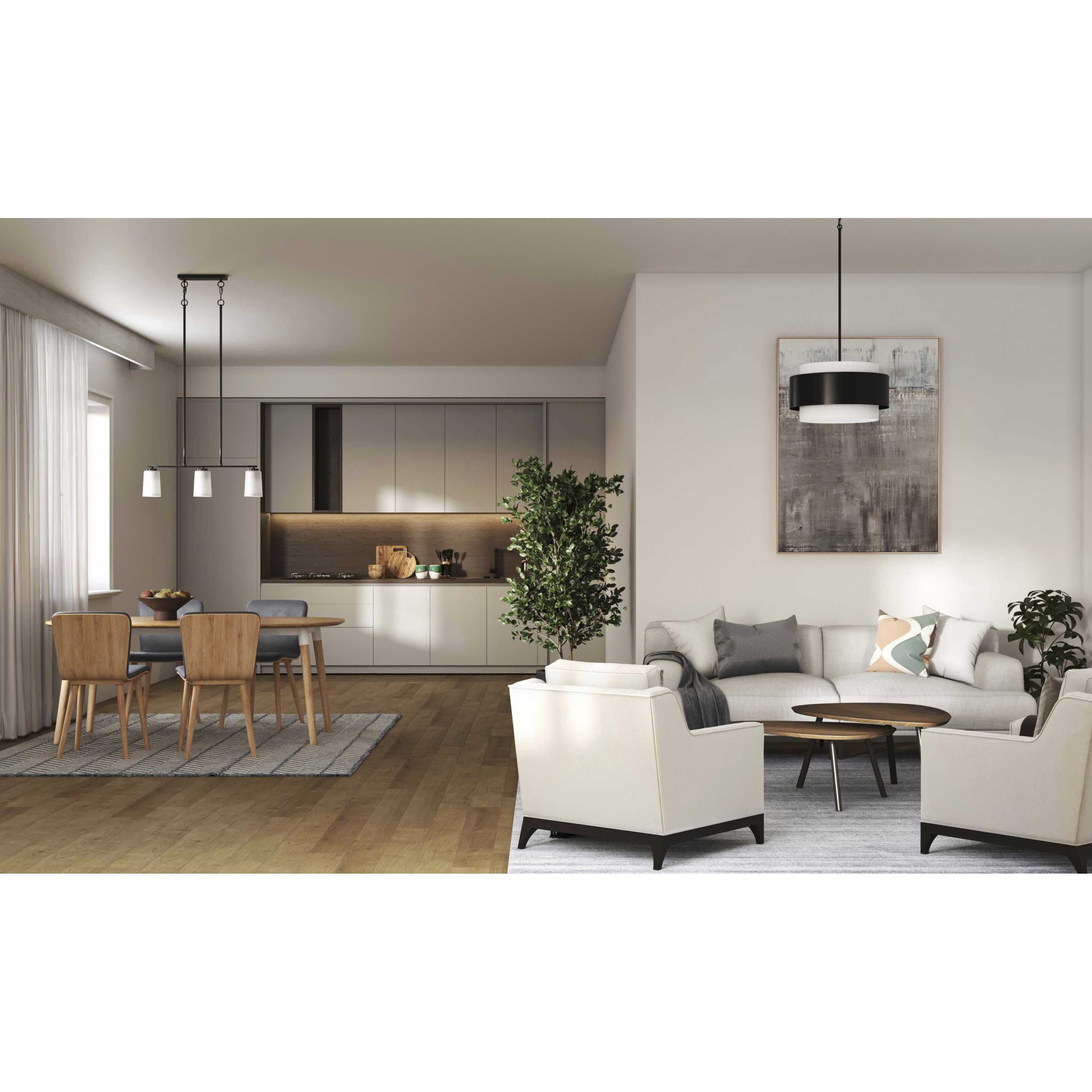 Adley 3 Light 26 inch Matte Black Linear Chandelier Ceiling Light