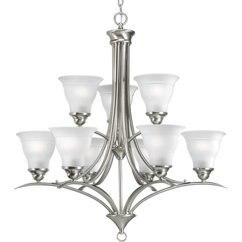 Trinity 9 Light 30 inch Brushed Nickel Chandelier Ceiling Light in Bulbs Not Included, Standard