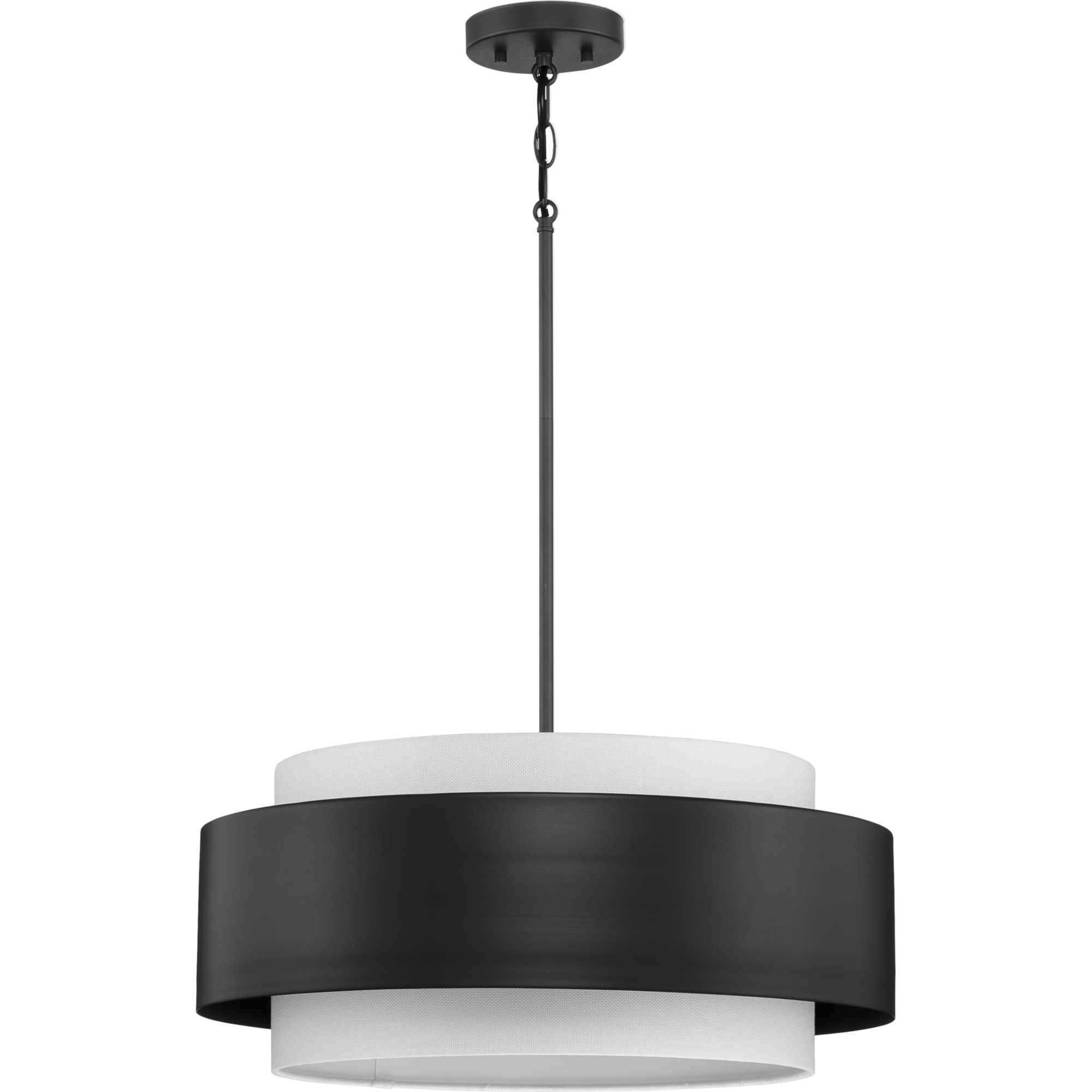 Silva 3 Light 22 inch Matte Black Pendant Ceiling Light, Design Series