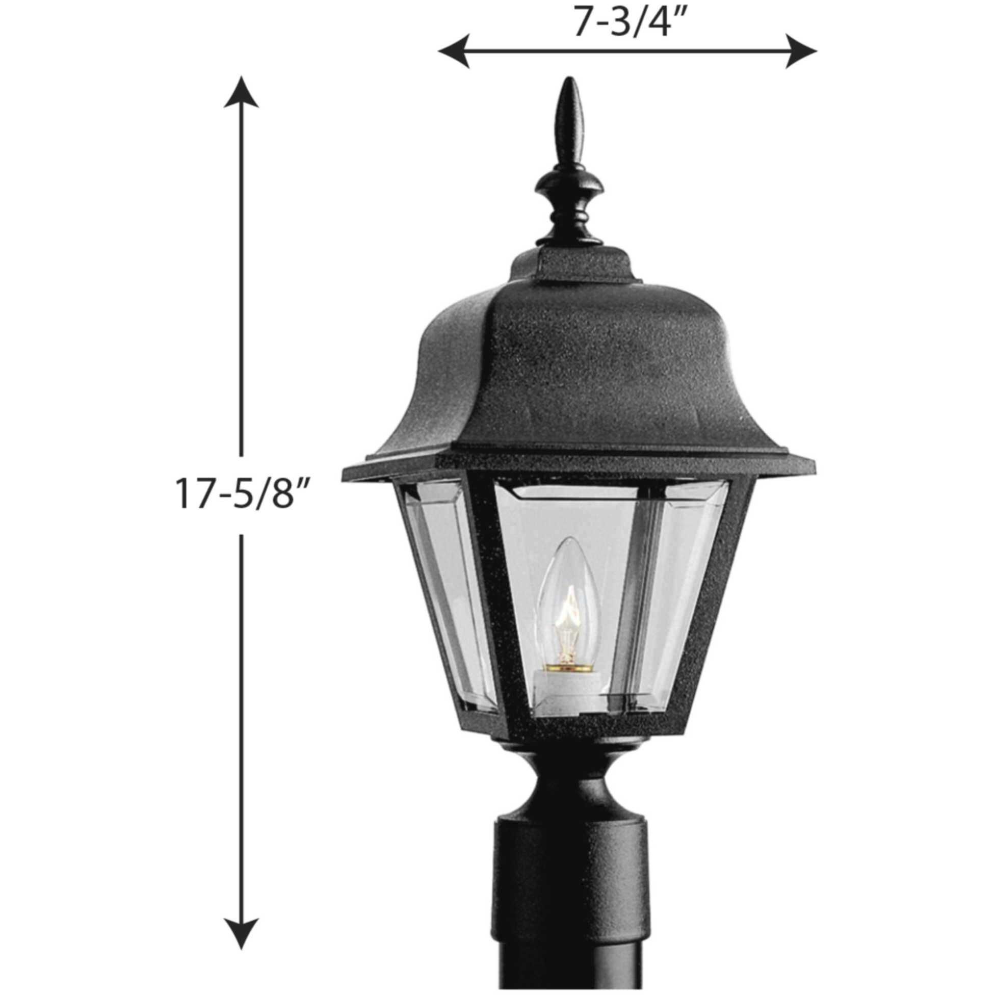 Non-Metallic 1 Light 17.63 inch Textured Black Outdoor Post Lantern