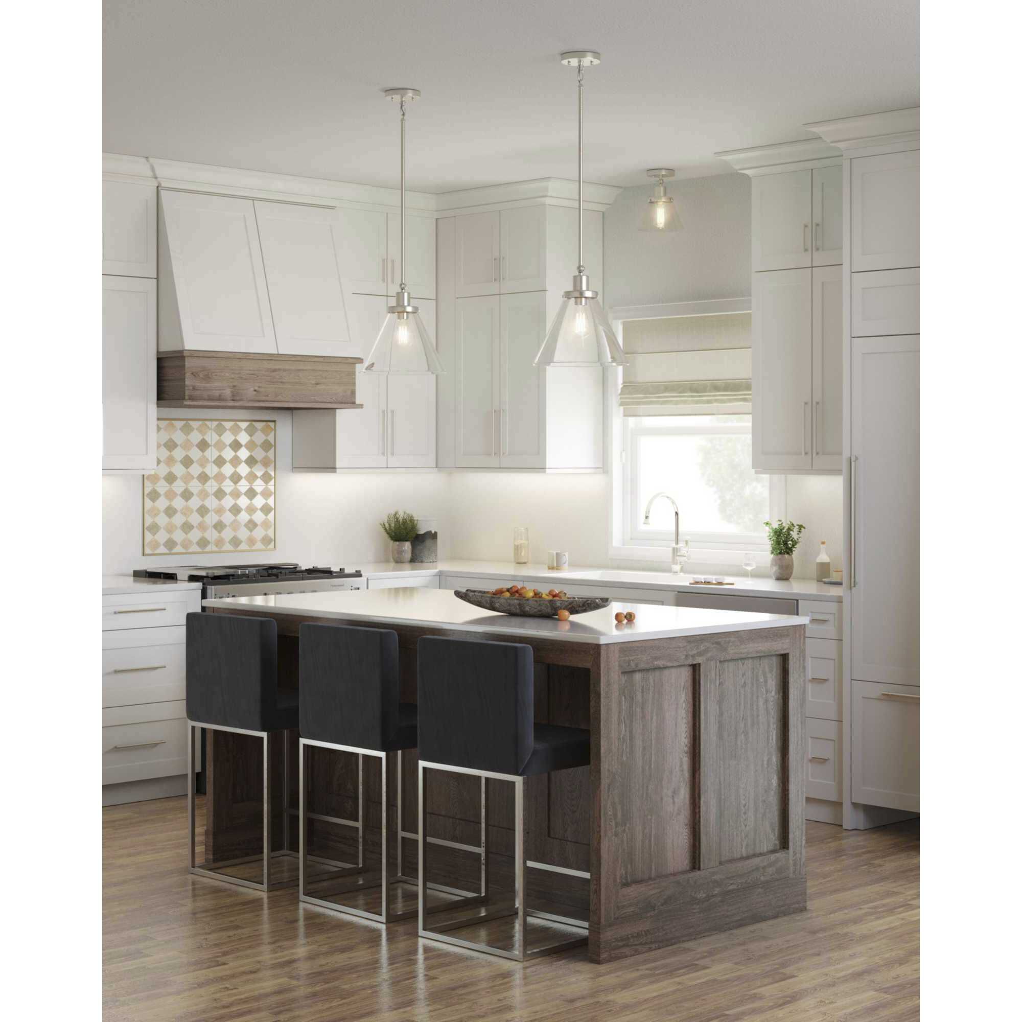 Hinton 1 Light 12 inch Brushed Nickel Pendant Ceiling Light