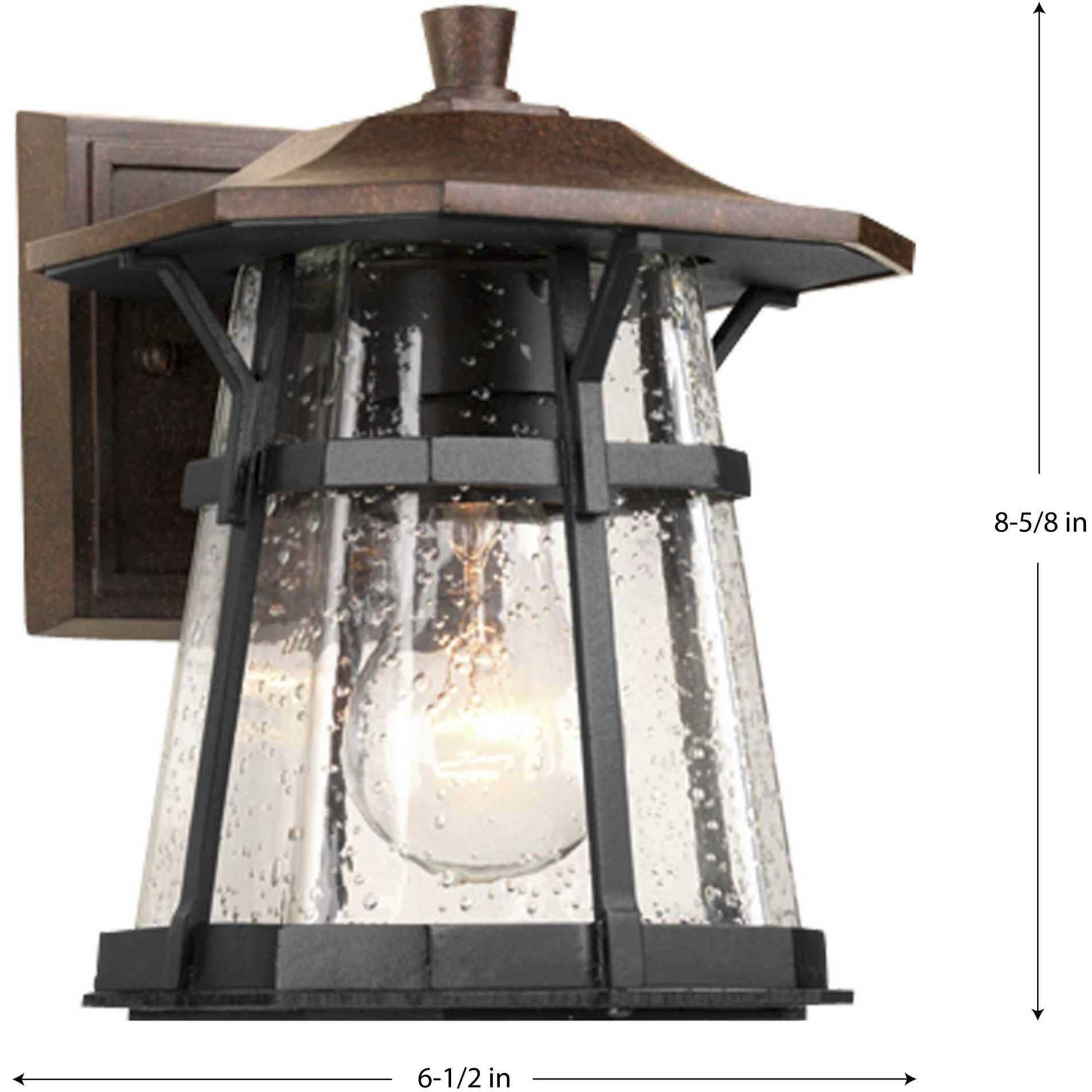 Derby 1 Light 9 inch Espresso Outdoor Wall Lantern in Clear Seeded, Small