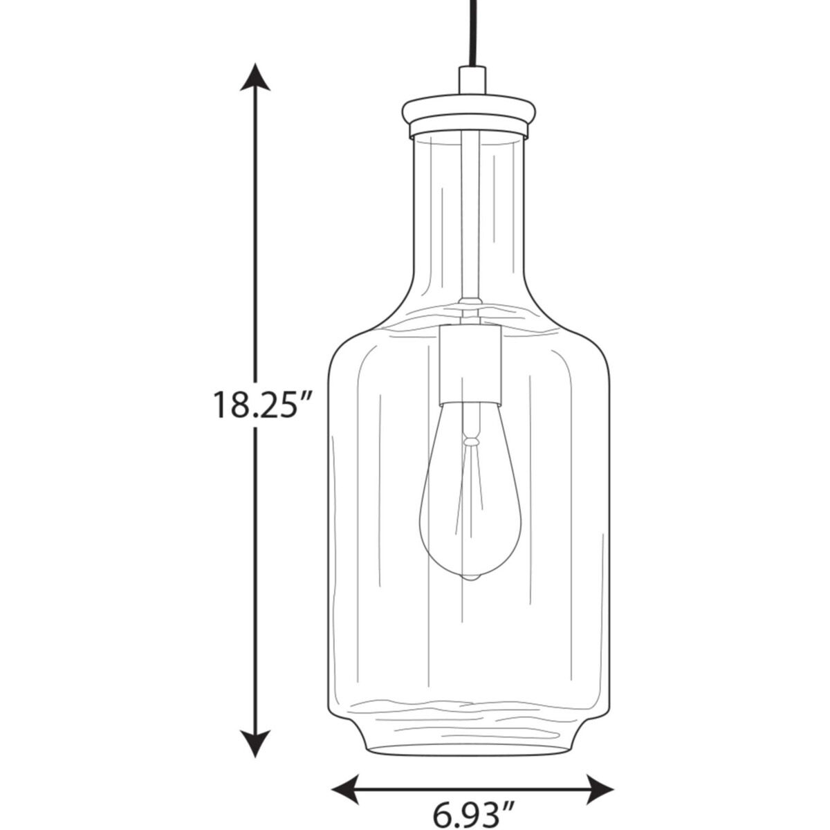 Latrobe 1 Light 7 inch Brushed Nickel Pendant Ceiling Light
