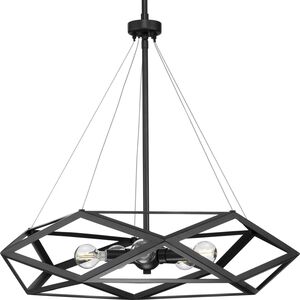 Saucedo 5 Light 24.5 inch Matte Black Pendant Ceiling Light, Design Series