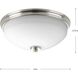 Replay 2 Light 14 inch Brushed Nickel Flush Mount Ceiling Light