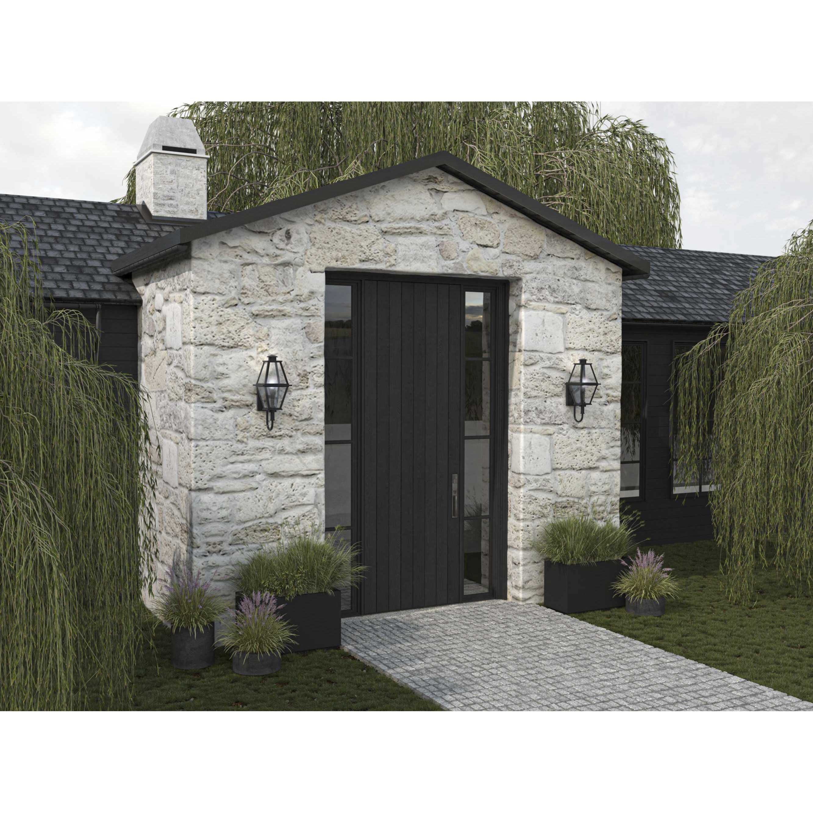 Bradshaw 1 Light 18.12 inch Textured Black Outdoor Wall Lantern, Design Series