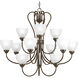 Heart 12 Light 36 inch Antique Bronze Chandelier Ceiling Light