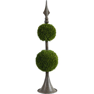 Spired Antique Bronze and Green Faux Plant