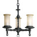 Santiago 3 Light 18 inch Forged Black Chandelier Ceiling Light