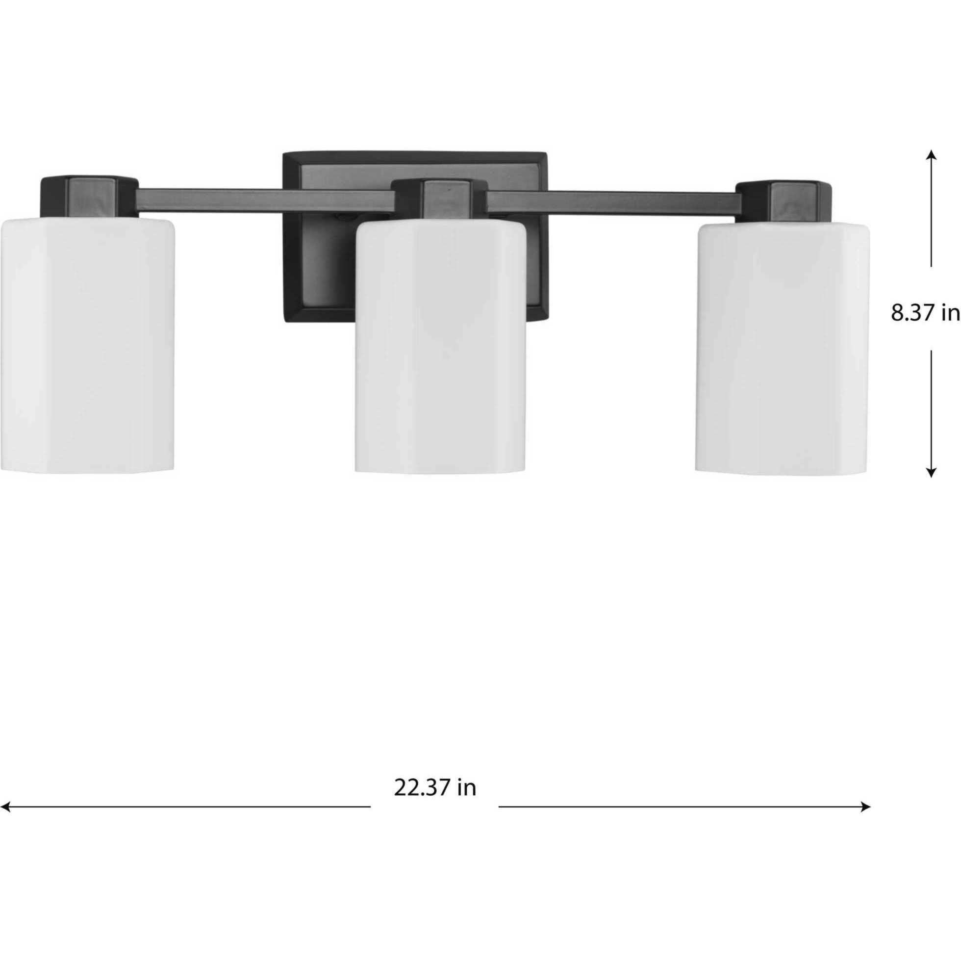 Estrada 3 Light 22.37 inch Matte Black Bathroom Vanity Light Wall Light