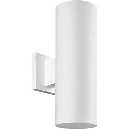 Cylinder 2 Light 14 inch White Outdoor Wall Mount Up/Down Cylinder