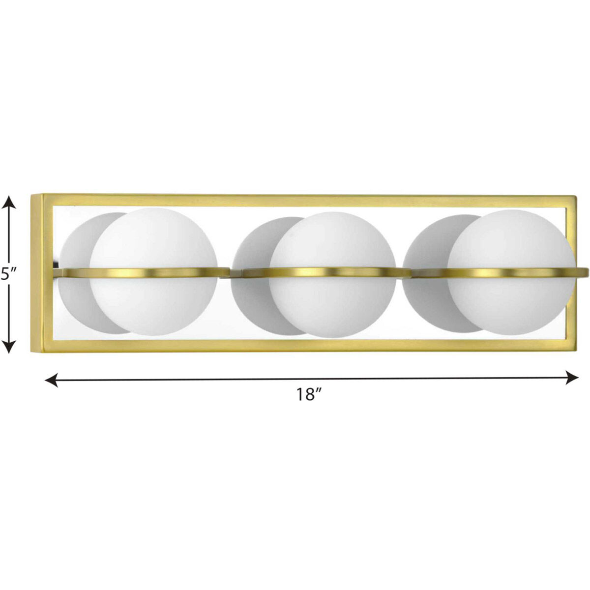 Pearl LED LED 18 inch Satin Brass Bath Vanity Wall Light, Progress LED