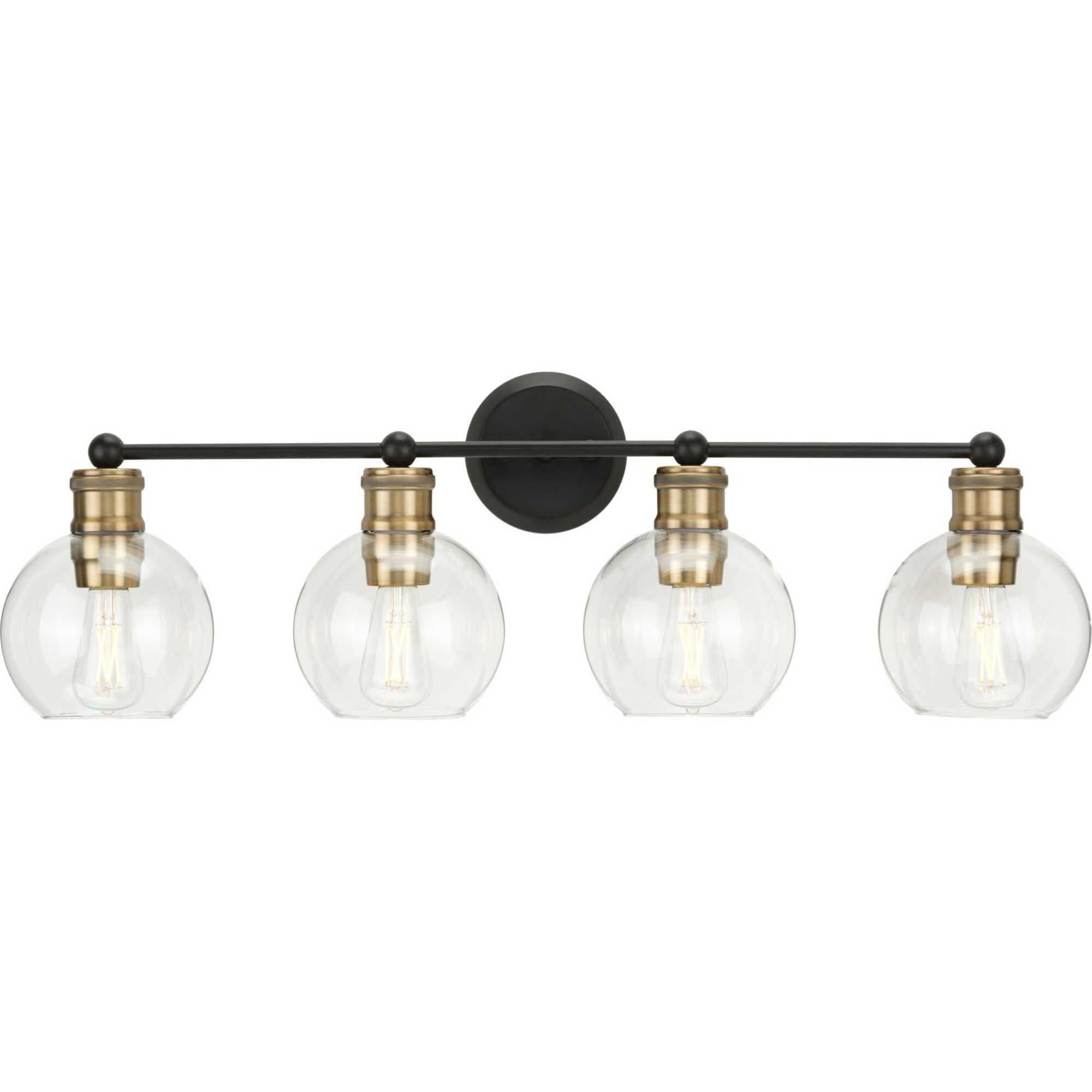 Progress P300052 020 Hansford 4 Light 34 inch Antique Bronze Bath Vanity Wall Light in Antique Bronze and Vintage Brass