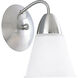 Etched Glass 1 Light 6 inch Brushed Nickel Bath Vanity Wall Light