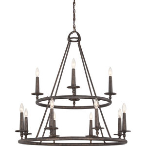 Voyager 12 Light 36 inch Malaga Foyer Chandelier Ceiling Light