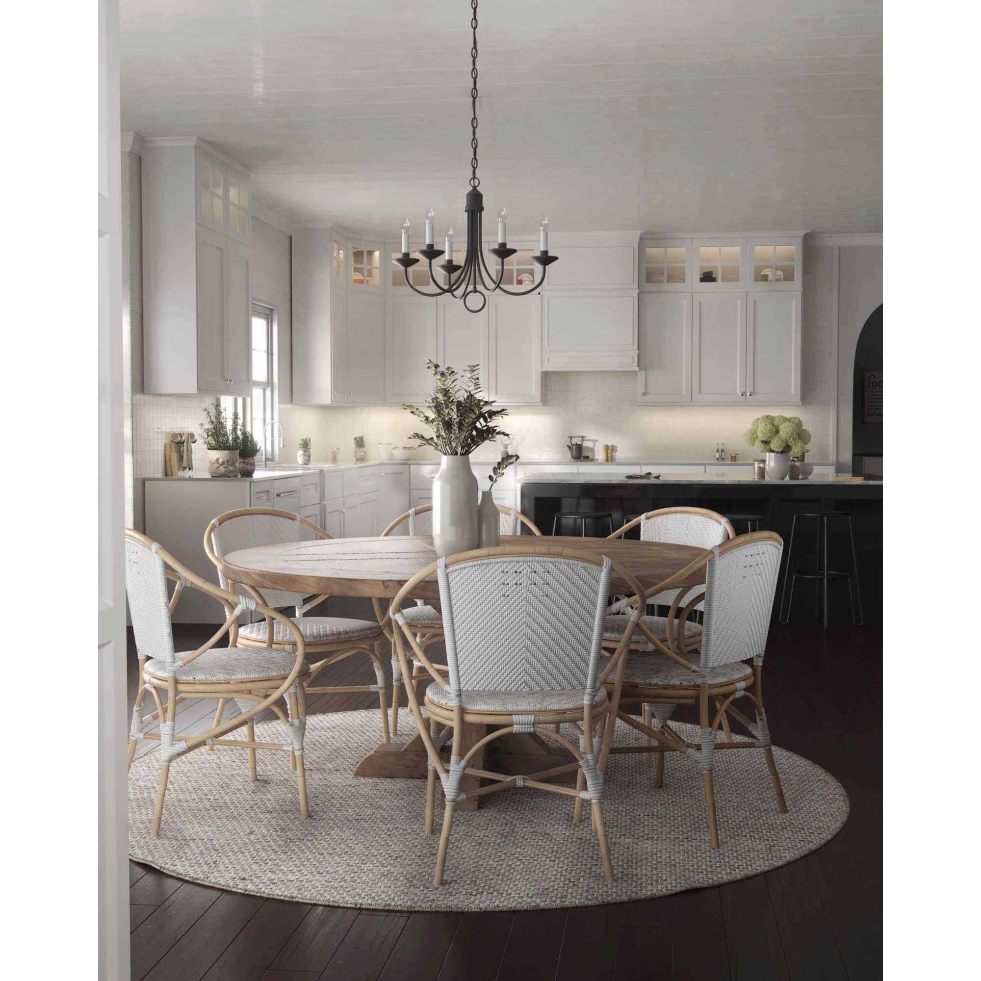 Five Light 5 Light 21 inch Textured Black Chandelier Ceiling Light