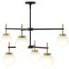 Rigsby 6 Light 40 inch Matte Black and Brushed Gold Chandelier Ceiling Light