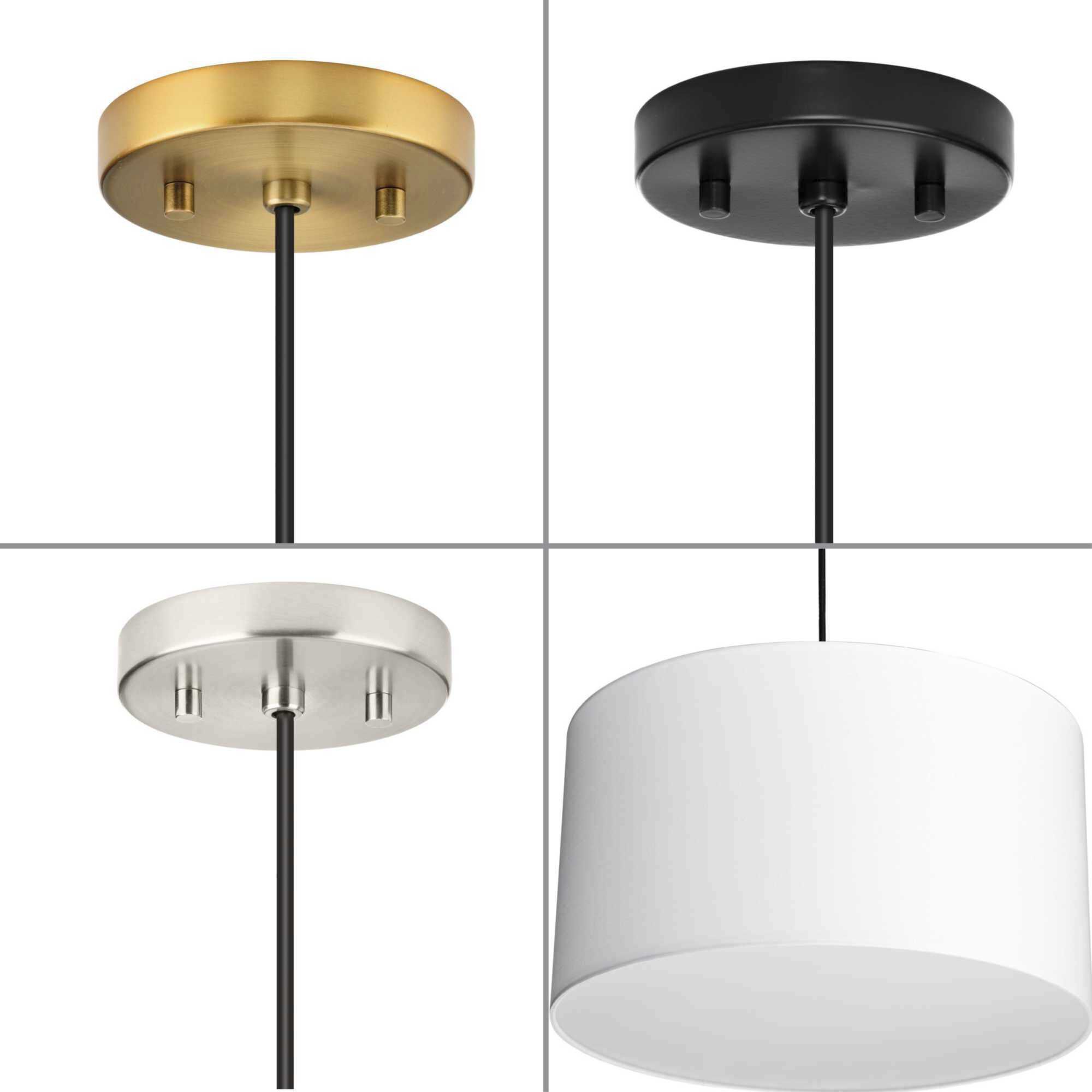 Markor 3 Light 18.12 inch Brushed Nickel/Matte Black/Vintage Brass Drum Pendant Ceiling Light