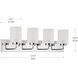 Merry 4 Light 30 inch Polished Chrome Bath Vanity Light Wall Light
