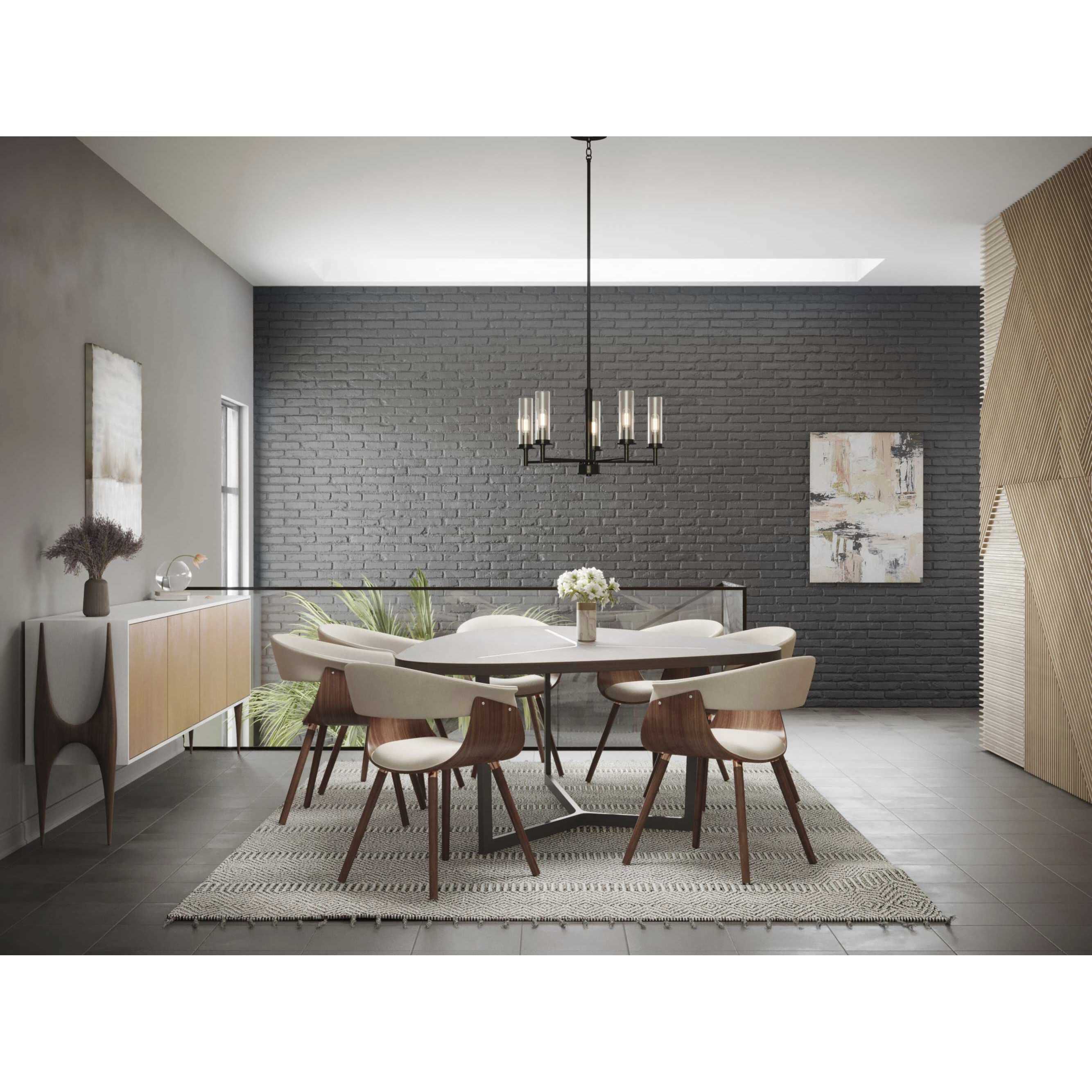 Kellwyn 5 Light 23 inch Matte Black Chandelier Ceiling Light