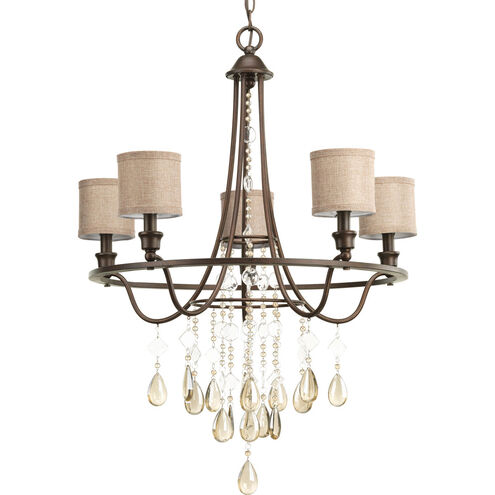 Flourish 5 Light 25.88 inch Cognac Chandelier Ceiling Light