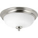 LED Alabaster LED 15 inch Brushed Nickel Flush Mount Ceiling Light, Progress LED