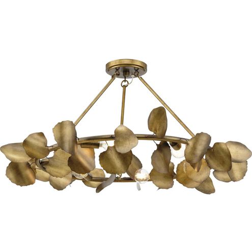 Laurel 6 Light 28 inch Gold Ombre Semi-Flush Mount Ceiling Light, Design Series