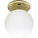 Glass Globe 1 Light 6 inch Polished Brass Close-to-Ceiling Ceiling Light