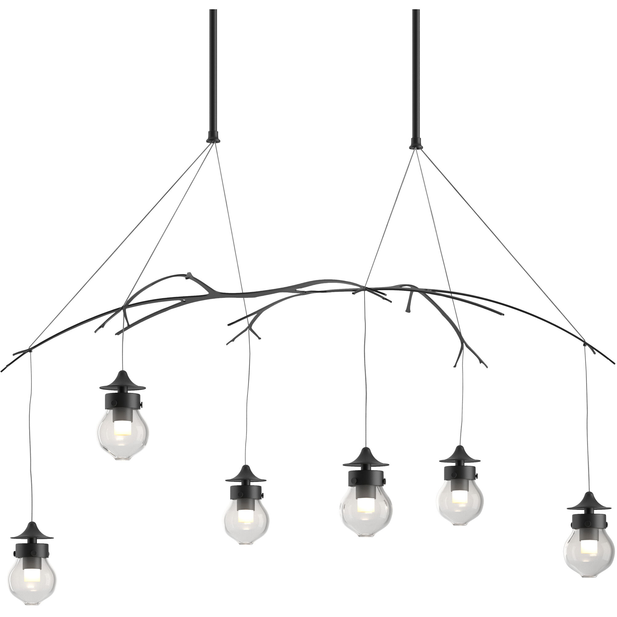 Kiwi 6 Light 36.8 inch Black Pendant Ceiling Light