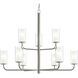 Mack 9 Light 34 inch Brushed Nickel Chandelier Ceiling Light