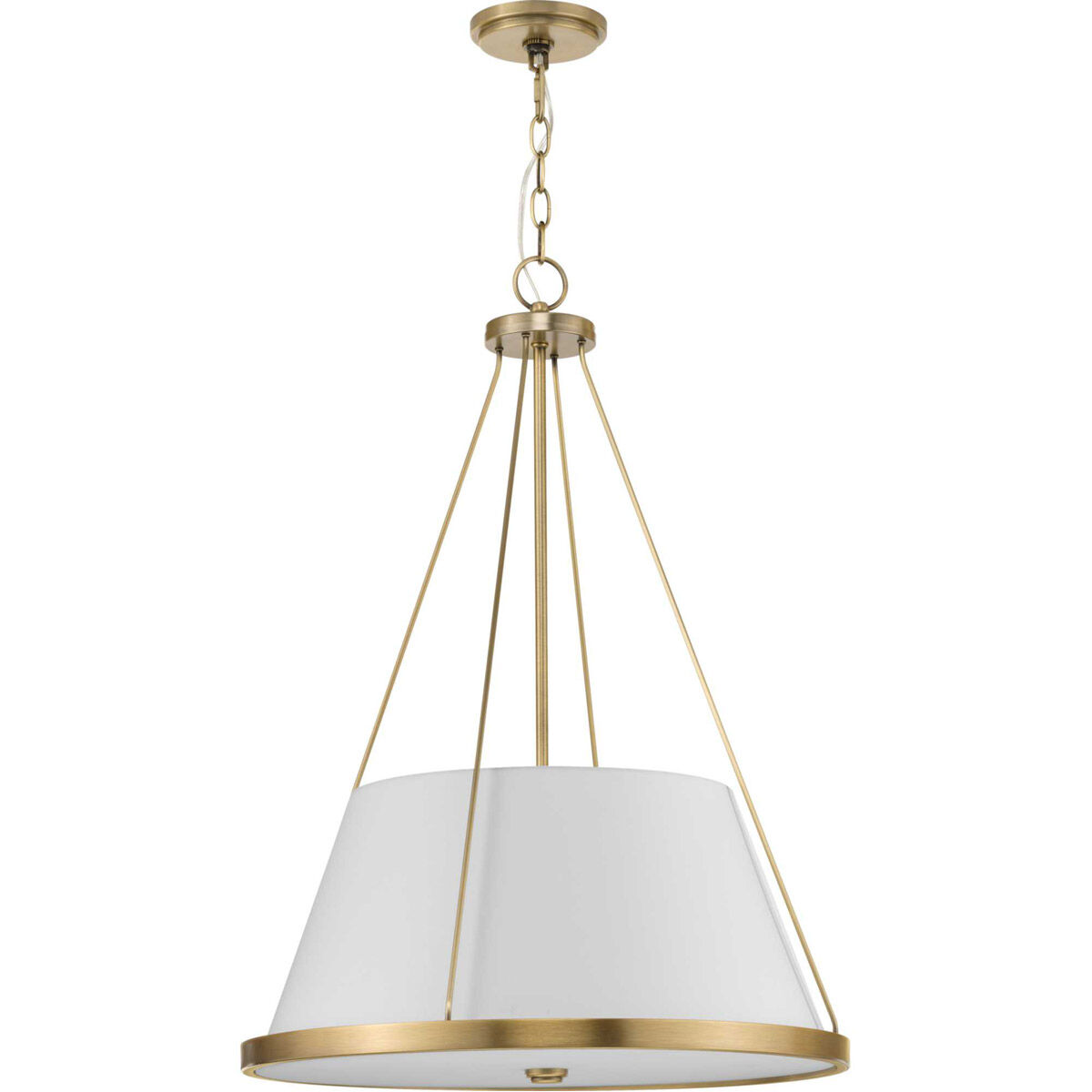 Saffert 3 Light 22 inch Vintage Brass Pendant Ceiling Light, Design Series