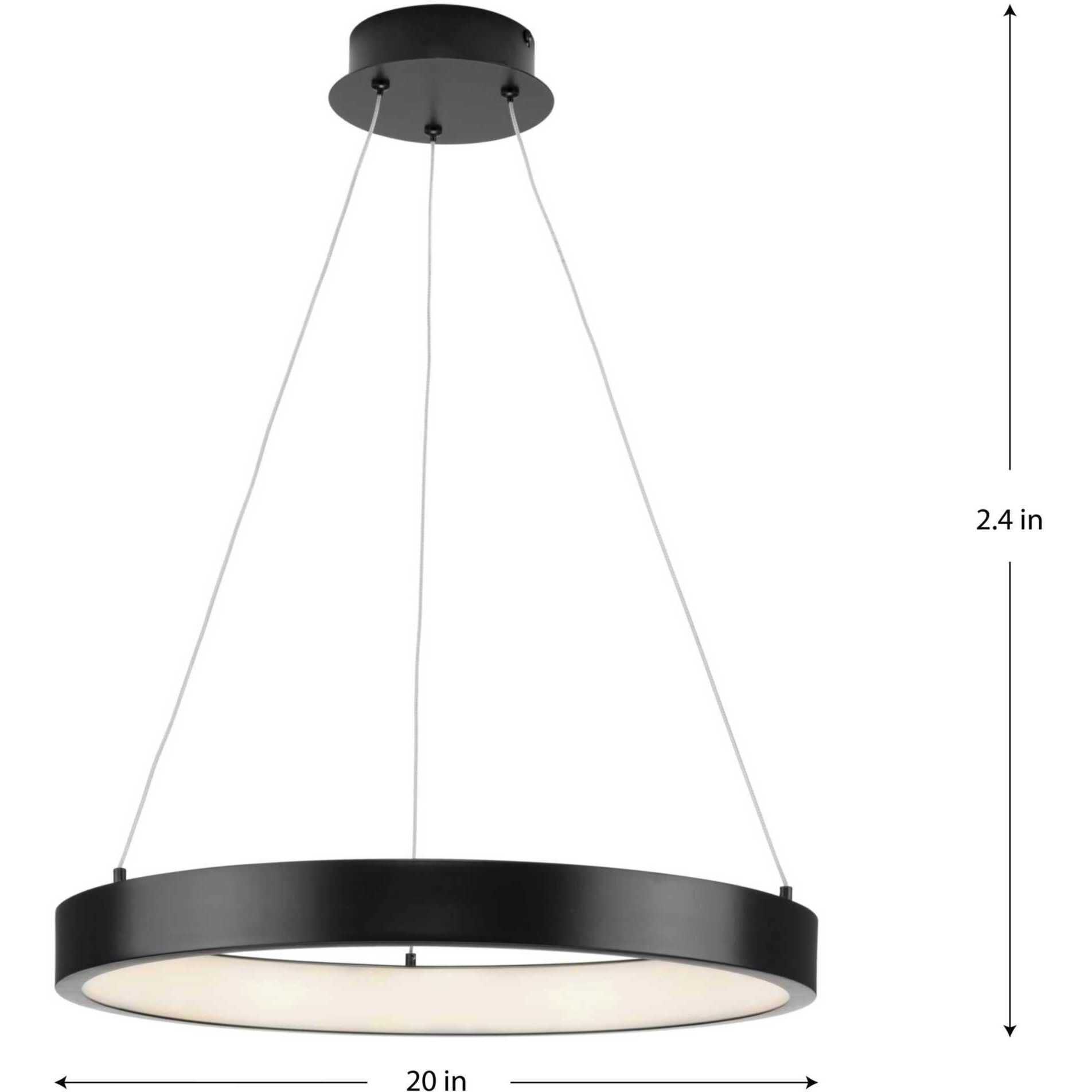 Inverse LED LED 20 inch Matte Black Pendant Ceiling Light, Progress LED