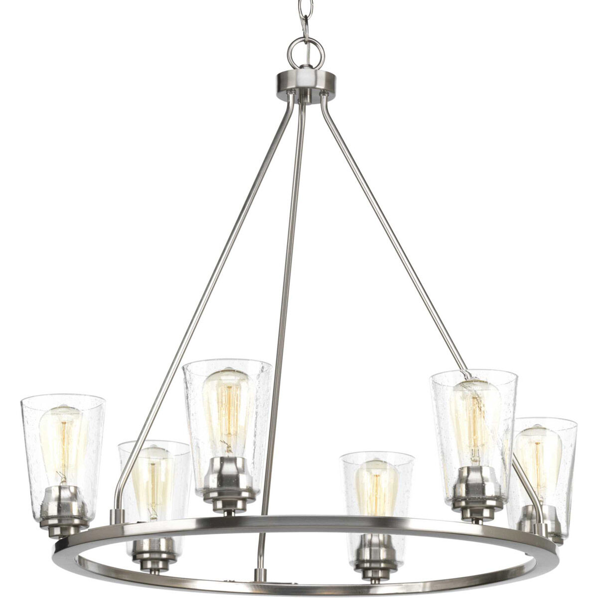 Debut 6 Light 28 inch Brushed Nickel Chandelier Ceiling Light, Design Series