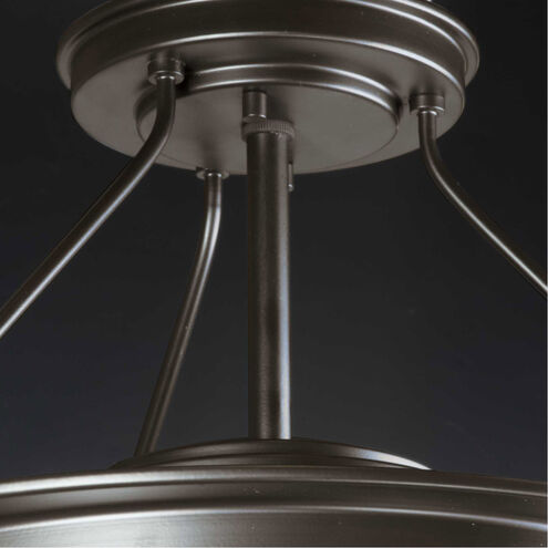 Apogee LED 15 inch Architectural Bronze Semi-Flush Mount Convertible Ceiling Light, Progress LED