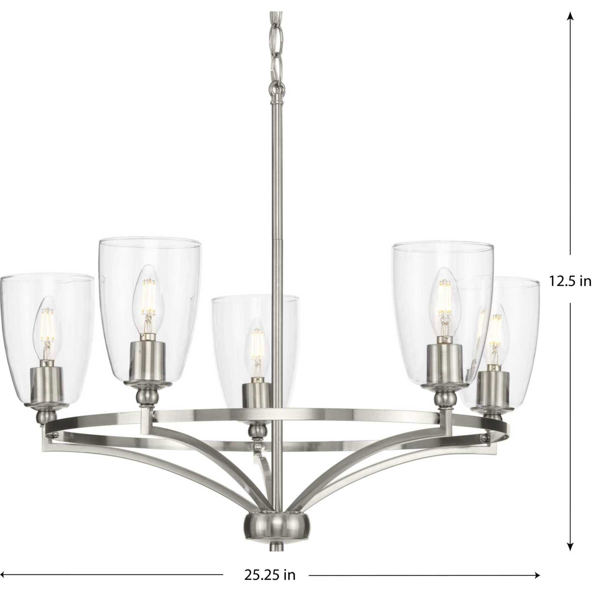 Parkhurst 5 Light 25 inch Brushed Nickel Chandelier Ceiling Light